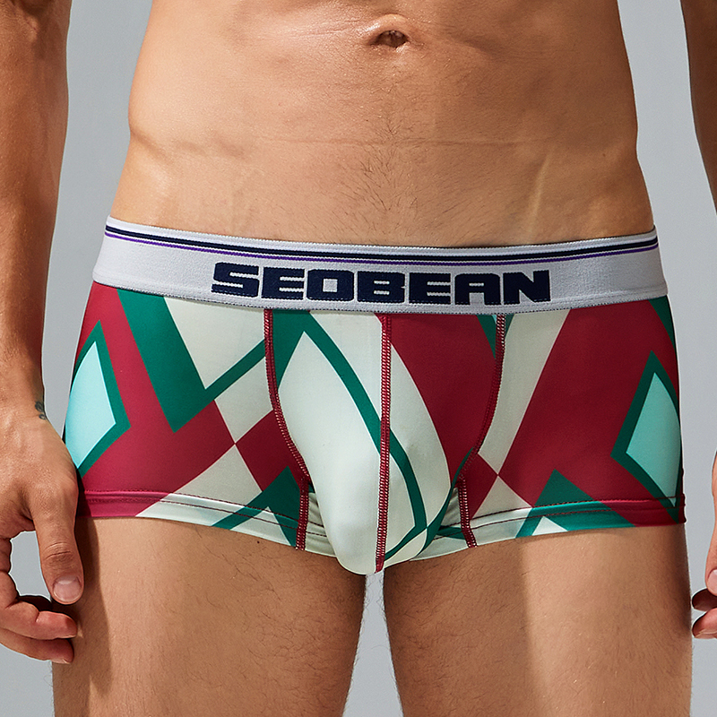 实拍4色SEOBEAN/希宾男士内衣印花透气平角内裤学生四角清爽裤头 实拍4色SEOBEAN/希宾男士内衣印花透气平角内裤学生四角清爽裤头