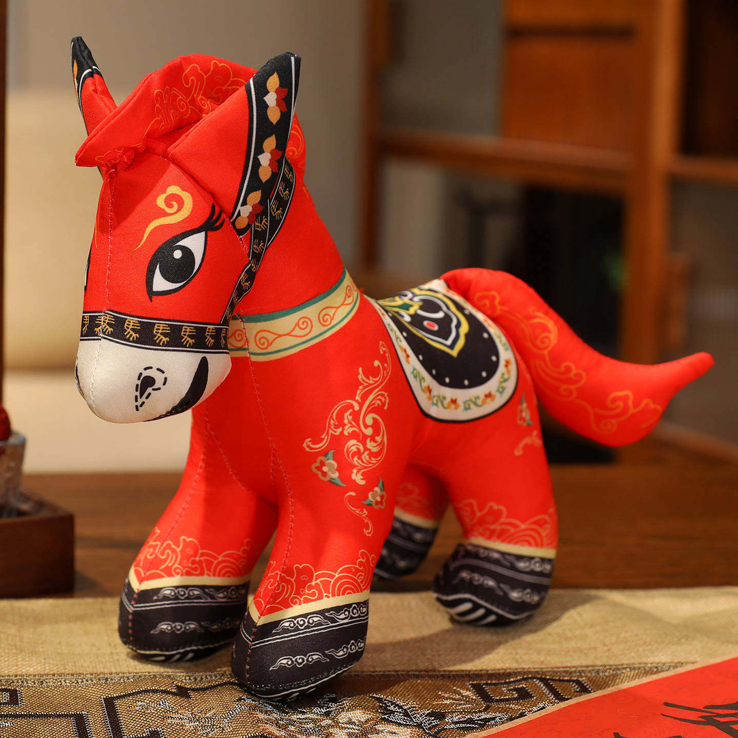 2026年吉祥物小马国风布艺马喜庆生肖马公仔毛绒玩偶礼物定制logo