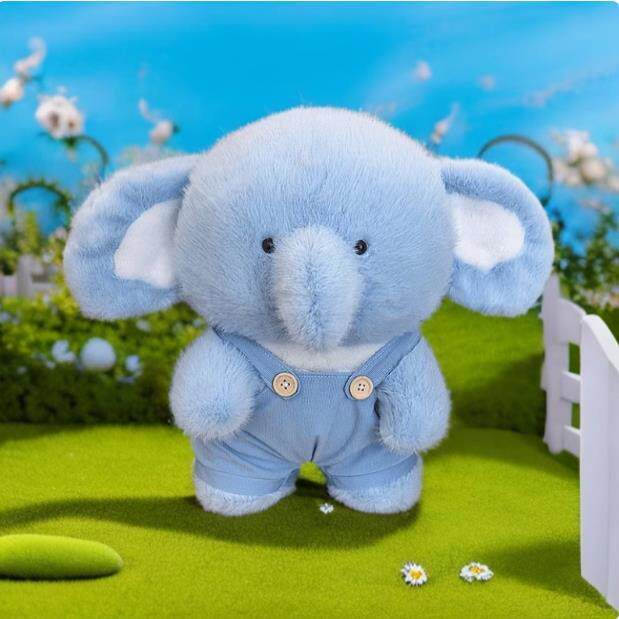 抖音同款阿贝贝蓝色小象宝宝安抚玩偶睡觉抱枕大象毛绒公仔布娃娃