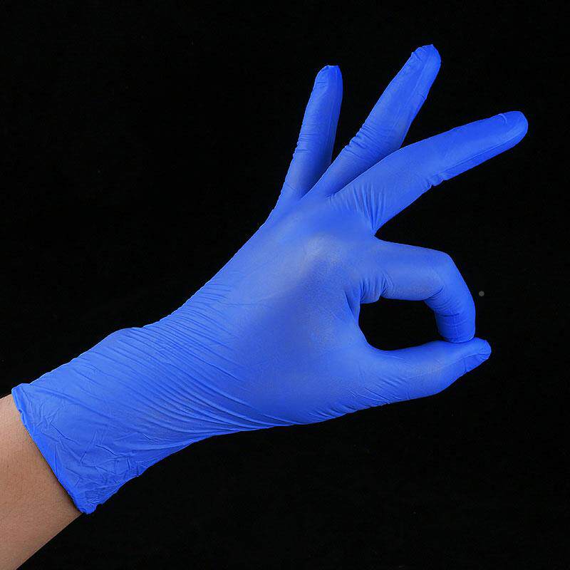 次性丁腈手套一1美00只盒防水家务丁晴马莱西橡胶乳胶身发纹加厚p