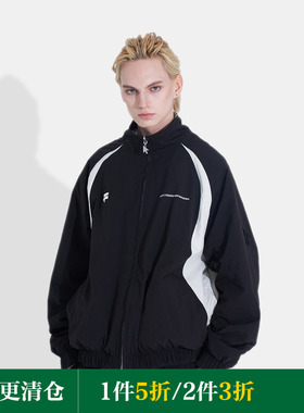 FMACM 箭头22AW正反双面穿印花复古拼接运动夹克摇粒绒外套