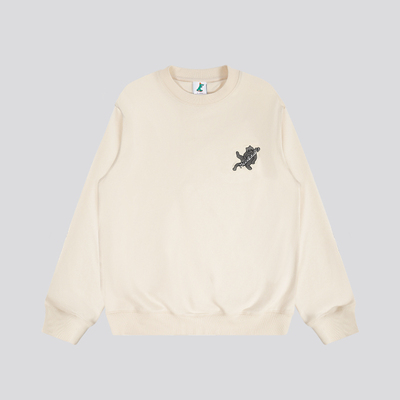 Mood Like Me 24ss 翘脚小猫刺绣圆领卫衣