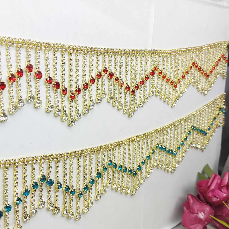 新品手缝钻链红钻流苏花边装饰秀禾服裙摆衣领口婚纱辅料配件水钻,居家布艺,花边,淘宝优惠券,粉丝福利购,淘宝优惠卷