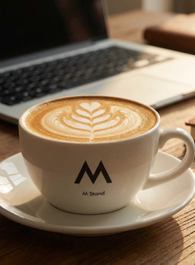 Mstand纯白创意简约咖啡杯碟套装陶瓷杯子餐具家用咖啡杯门店款
