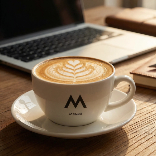 Mstand纯白创意简约咖啡杯碟套装陶瓷杯子餐具家用咖啡杯门店款