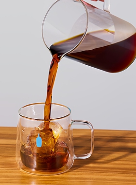 BlueBottleCoffee蓝瓶咖啡 双层玻璃杯 透明水杯家用咖啡男女杯子