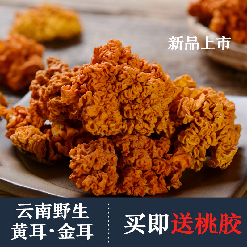 云南干金耳新货野生黄耳甜品粥食材辅料银耳桃胶皂角米伴侣250g