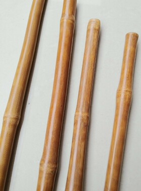 实心竹子料干料红黄色手把件