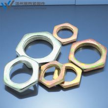 808粗细牙铁镀锌彩扁六角薄螺母帽4分6分1寸水管10吊灯饰具不锈钢