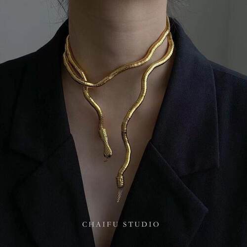 snake chain collar with flexible styling sense of luxury