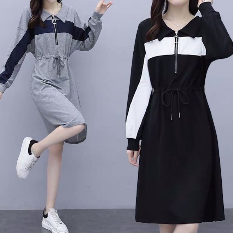 2020秋冬新款大码女装气质打底连衣裙中长款收腰显瘦黑色裙子女在类目 女装/女士精品, 连衣裙中 - 来自Buy2taobao.com提供专业的淘宝代购服务