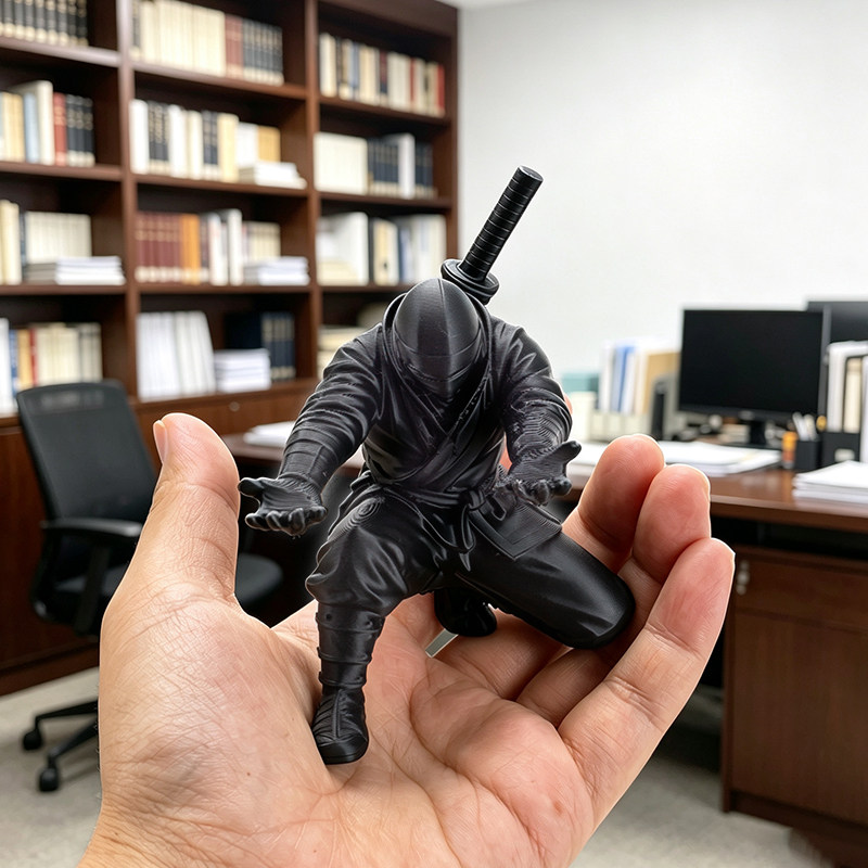 忍者笔架3D打印黑武士手办拓竹料托举摆件创意潮玩桌面装饰笔支架图片