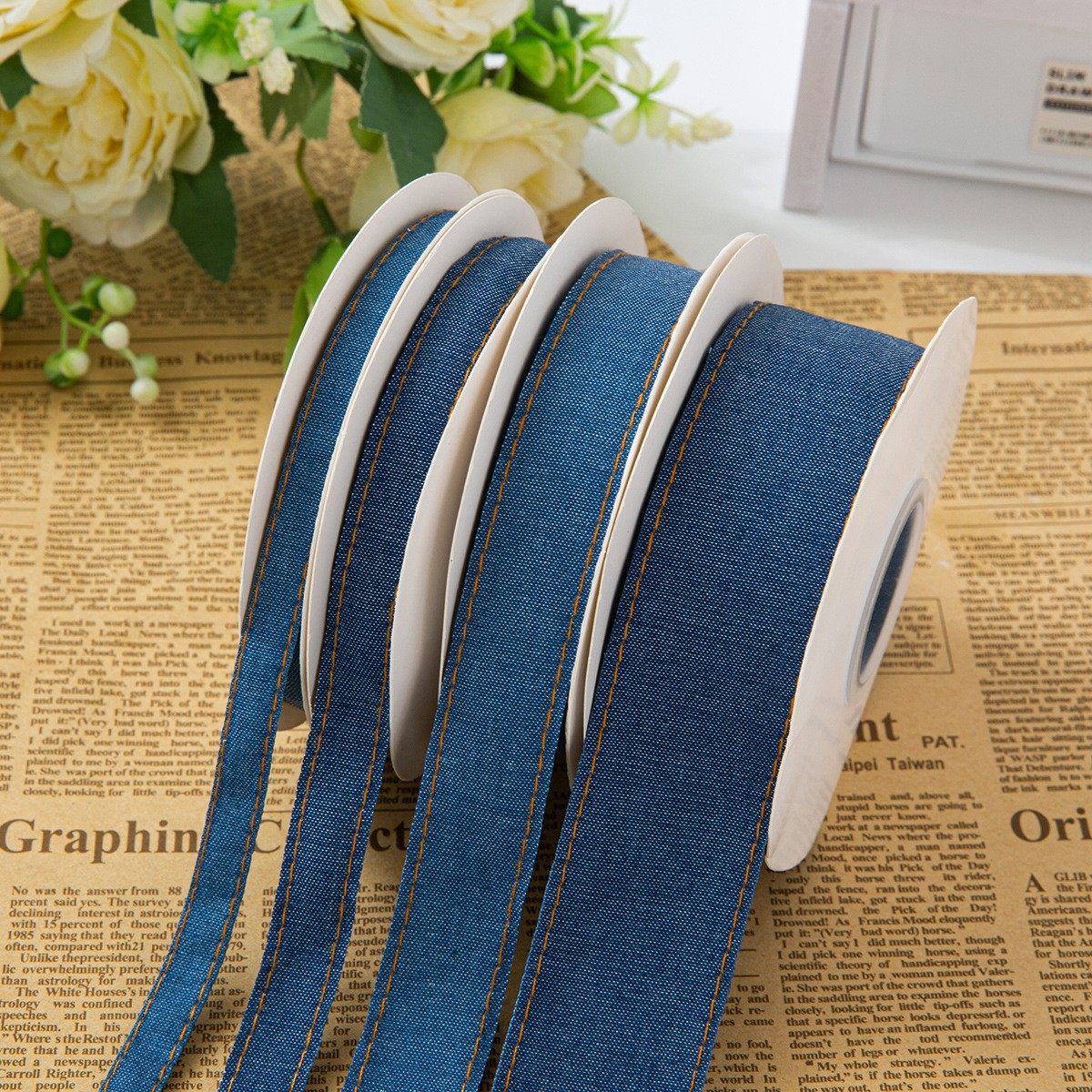 牛仔布丝带双边跳线蝴蝶结发夹材料配件服装辅料手工DIY礼品织带,居家布艺,丝带/绸带/布带,淘宝优惠券,粉丝福利购,淘宝优惠卷