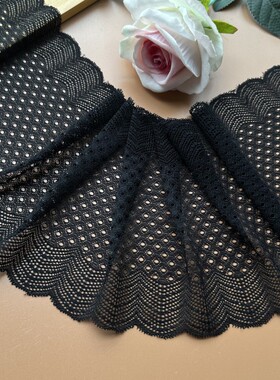 外贸新款黑色百搭弹力蕾丝花边布料 裙边加长服装布艺辅料diy材料