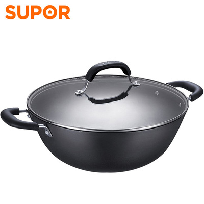 苏泊尔炒锅F铁锅双耳深型铸铁锅无涂层通用34cm FC34Y1