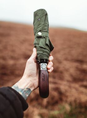 正品英国进口Balios折叠雨伞男士实木手柄帅气复古晴雨两用高级