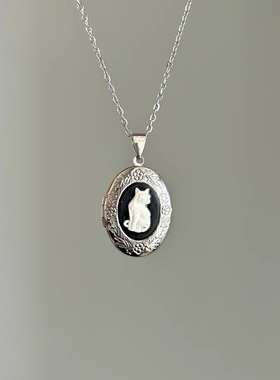 猫咪项链纪念吊坠相框链毛衣链男女首饰