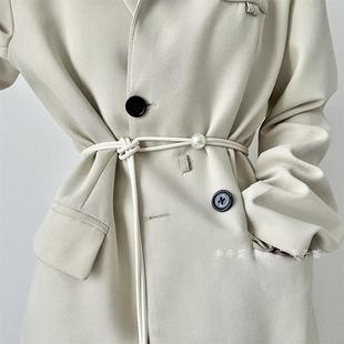 时尚 饰连衣裙打结裙子衬衫 夏百搭皮带腰绳腰链 皮绳装 珍珠腰带新款