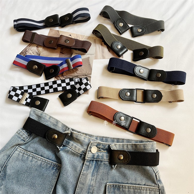 高级感多色弹力松紧懒人腰带~