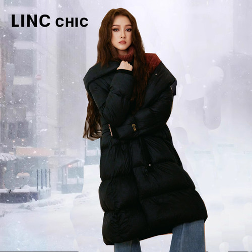 LINC金羽杰超轻加厚长款羽绒服
