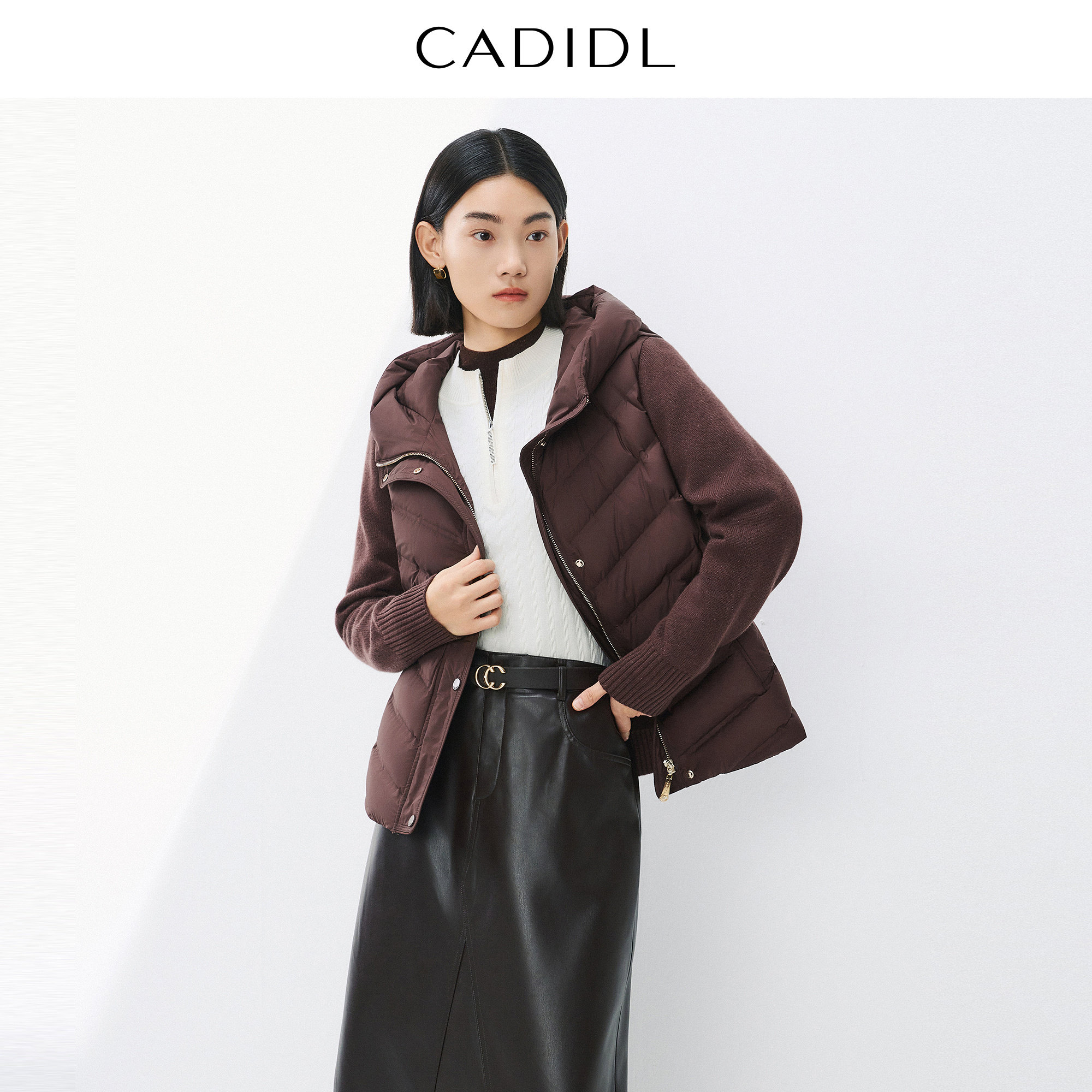 CADIDL卡迪黛尔通勤连帽短款轻薄鹅绒羽绒服女25冬季新款保暖外套,女装/女士精品,羽绒服,淘宝优惠券,粉丝福利购,淘宝优惠卷