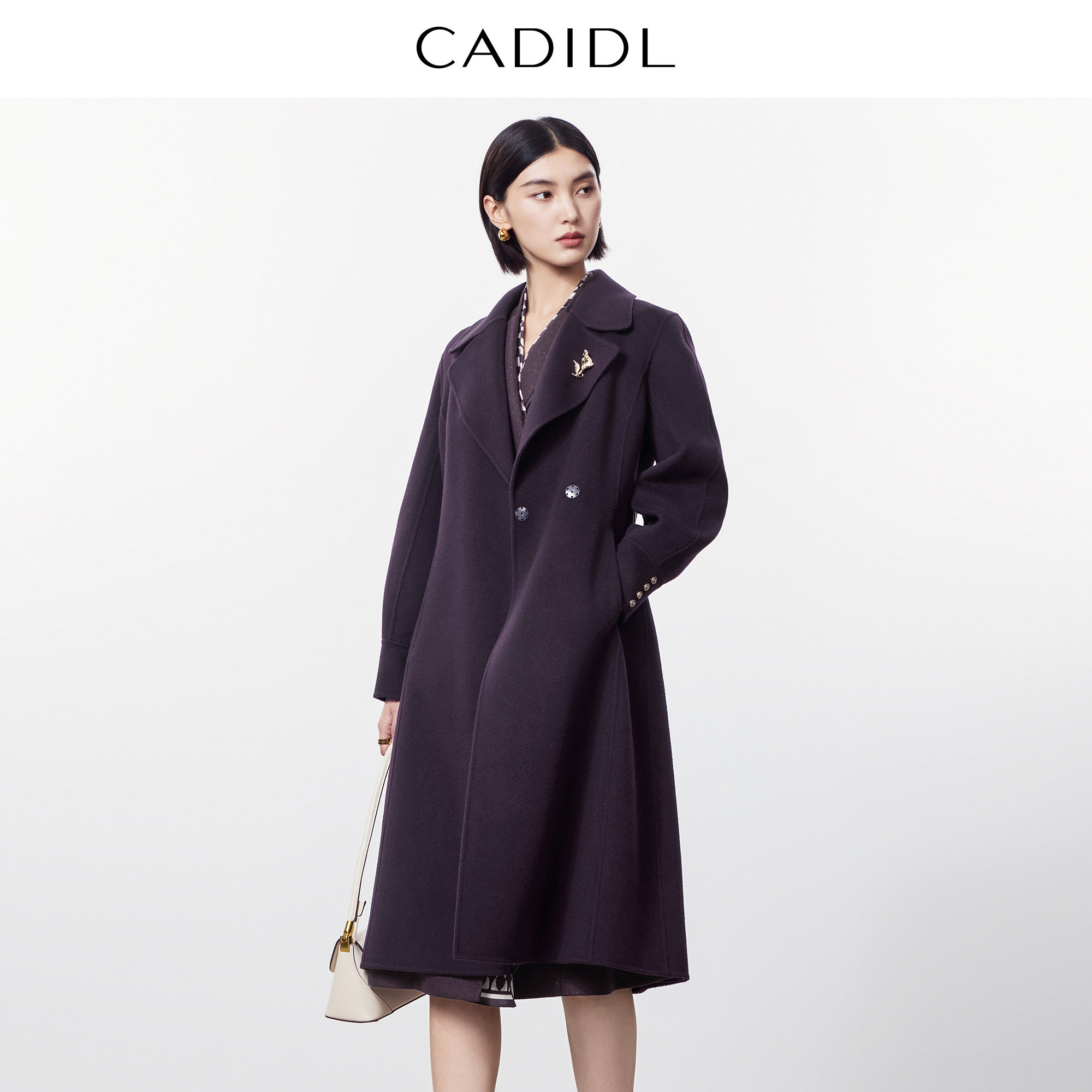 【绵羊毛】CADIDL卡迪黛尔商场同款通勤毛呢外套女大衣25冬季新款,女装/女士精品,毛呢外套,淘宝优惠券,粉丝福利购,淘宝优惠卷