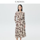新款 CADIDL卡迪黛尔商场同款 25年春季 气质百搭印花连衣裙茶歇裙女