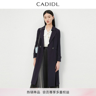 翻领风衣外套女通勤高级感中长款 CADIDL卡迪黛尔秋季 大衣女