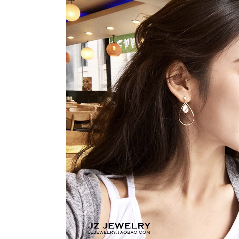 JZ Earring 925纯银欧美简约ins耳饰 韩国仙女气质高级感长款耳环