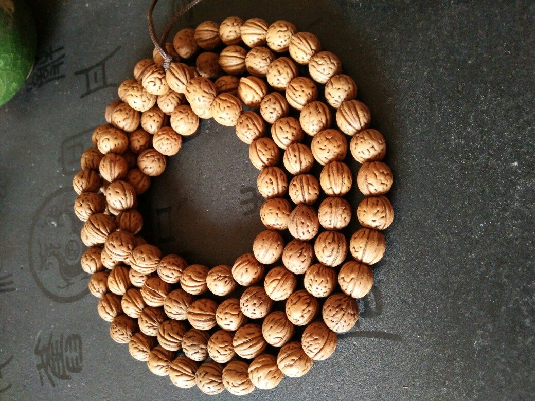 精品小山桃核脑纹桃核108颗10-13mm左佛珠念珠全国包邮