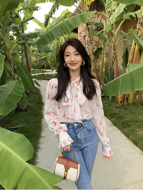 SWHP 【口碑 现货】6%真丝轻薄流光晕染衬衫春夏通勤宽松长袖衬衣