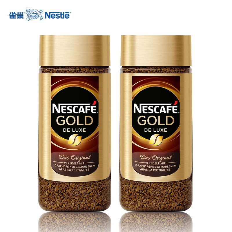 进口雀巢金牌醇品速溶烘焙纯黑咖啡特浓瓶装200gx2