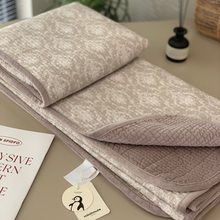 出口韩国一面纯棉一面宝宝绒床盖三件套秋冬夹棉床单豆豆被四件套