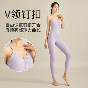 女式空中连体瑜伽健身服欧美紧身透气速干运动套装健身连体衣