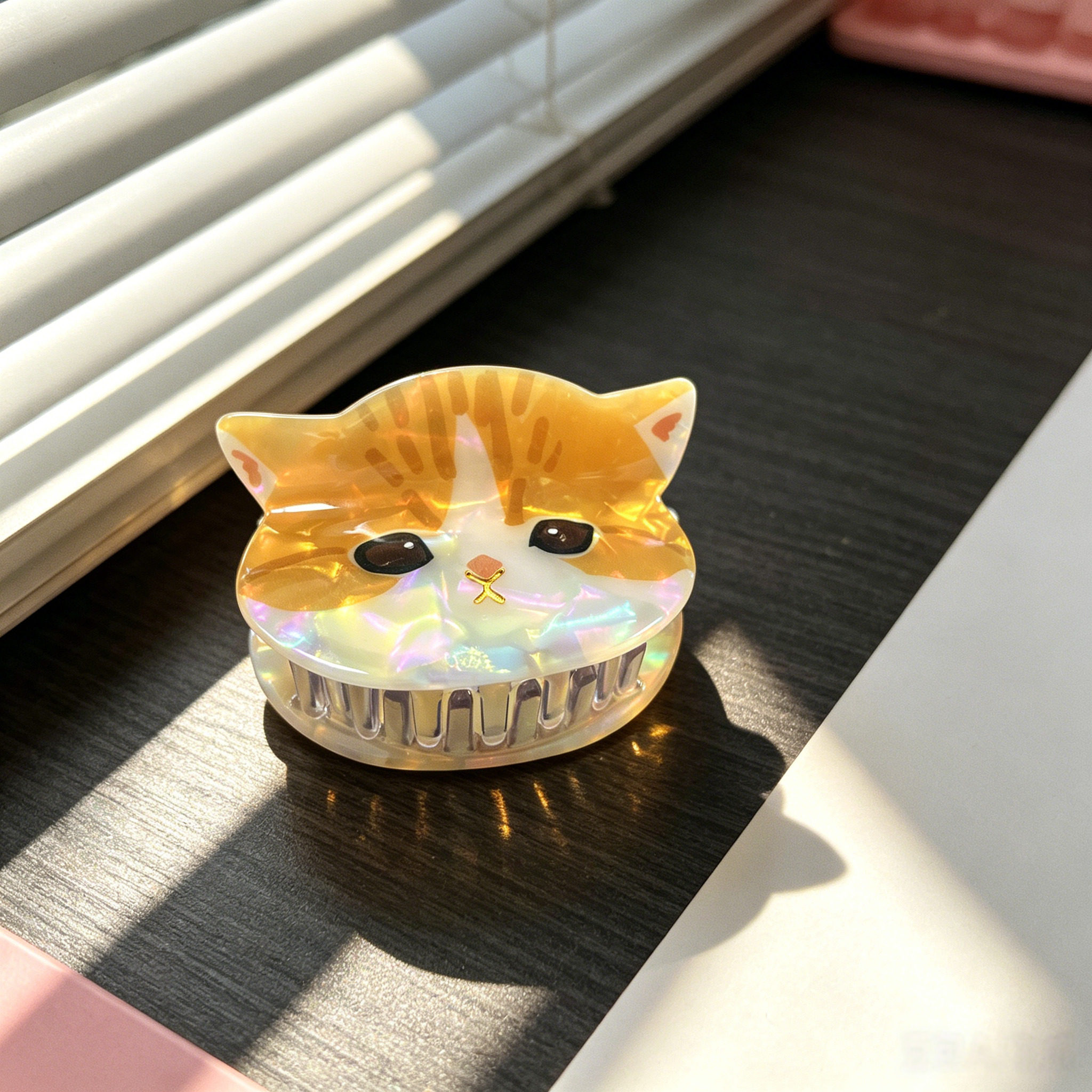 可爱卡通猫咪造型醋酸板材发夹少女心治愈果壳包挂发饰盘发个性化