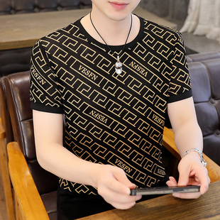 欧洲站冰丝短袖t恤男夏季高端时尚下摆收口镂空网眼体恤透气上衣