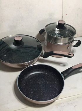 爱仕达 ASD 锅具套装 不粘炒锅煎锅汤锅带蒸屉套装锅PL03A9WG套装