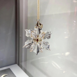 高档水晶雪花车挂车内挂饰后视镜吊坠女神款创意简约车饰摆件
