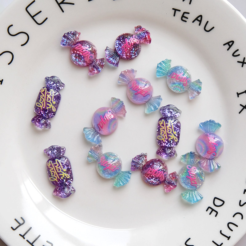 手机壳diy材料配件仿真糖果幻彩字母手工自制发夹文具盒diy材料包