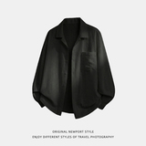 长袖衬衫春季复古老钱古巴领简约休闲衬衣外套OC8021-P45控78，男装衬衫，电商A362