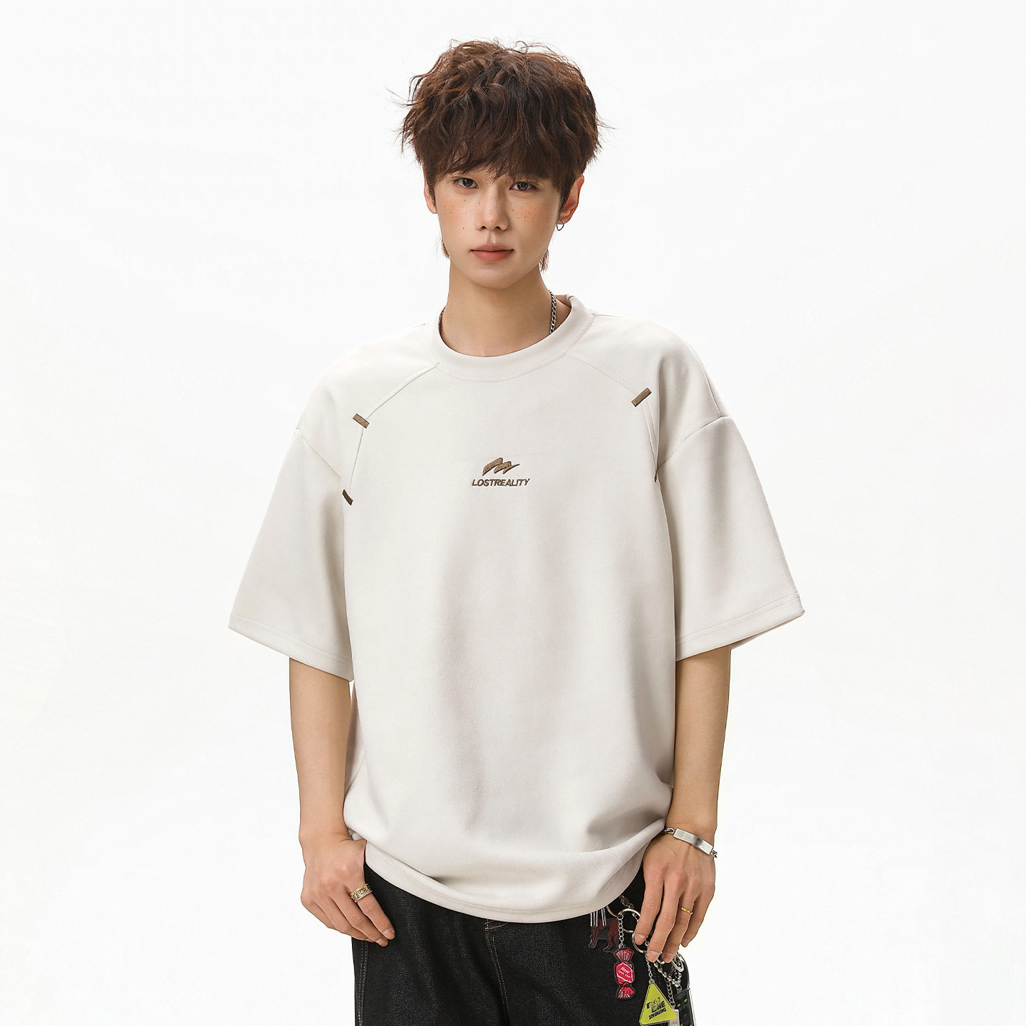 T恤男夏季新款撞色印花半袖美式运动休闲体恤衫OT7264-P34控59，男装T恤，电商A362