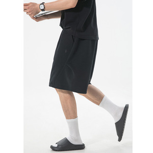 短裤男夏季新款简约运动风打褶宽松质感五分卫裤OK2605-P39控68图片