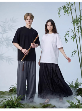 绣花短袖t恤男夏季纯棉宽松感情侣半袖体恤衫OT7291-P35控65