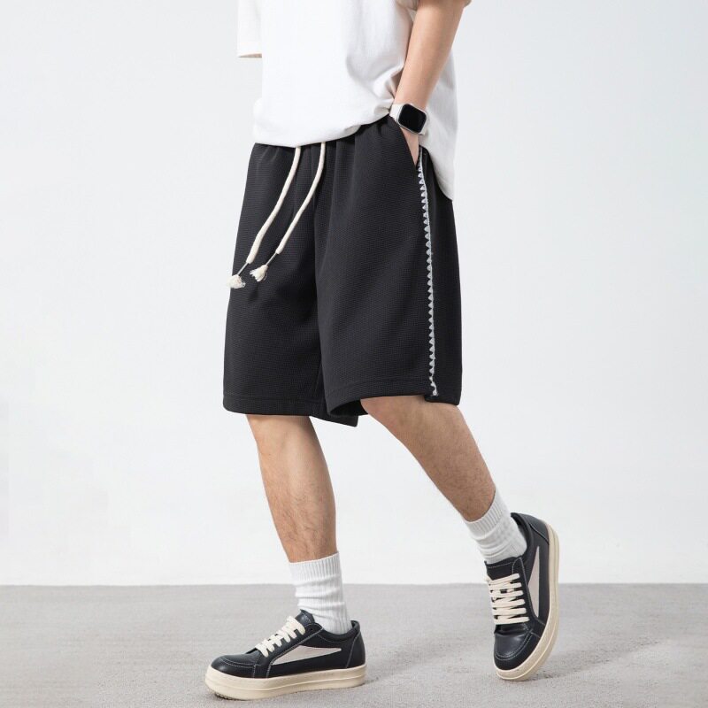 短裤男夏季新款活页贝壳绣设计潮牌宽松美式五分MK2410-P35控59,男装休闲裤,电商A362