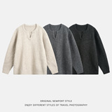 毛衣男秋冬款复古宽松重磅质感针织衫线衣外套MM4151-P55控88，男装针织衫/毛衣，电商A362