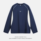 平铺T恤男秋季新款刺绣宽松潮牌长袖体恤卫衣MT7226-P30控49，男装卫衣，电商A362