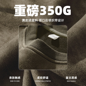 圆领卫衣秋冬新款分割设计重磅复古潮牌刺绣上衣K3776-P43控78图片