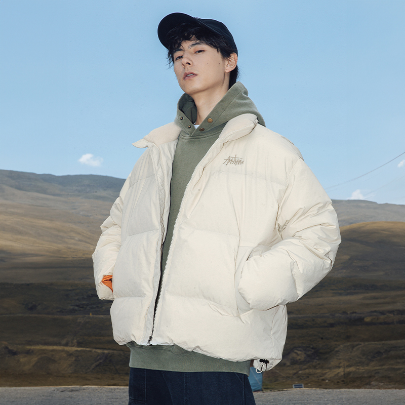 90绒立领加厚羽绒服2025冬季新款防风面包服外套K5075-P172控268，男装羽绒服，电商A362