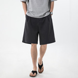 短裤男夏季新款打褶设计直筒宽松简约休闲五分裤OK2602-P40控75，男装休闲裤，电商A362