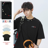 T恤男夏季新款半袖日系宽松潮牌休闲质感体恤衫MT7209-P34控55，男装T恤，电商A362